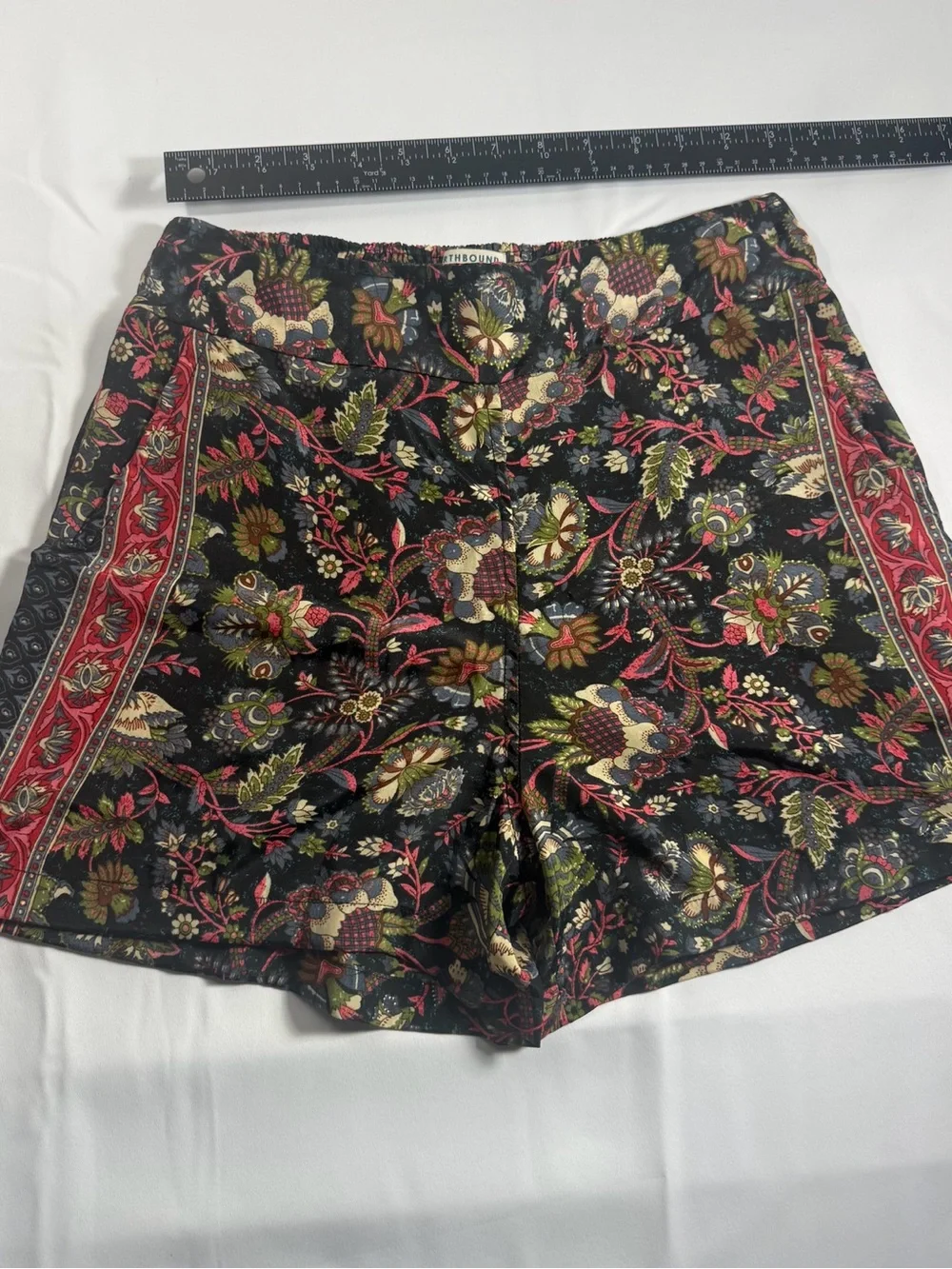 Boho Floral Black Printed Women's Shorts| Earthbound | lightweight